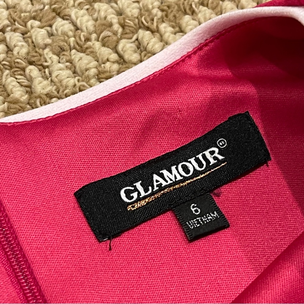 Glamour Hot Pink Sleeveless Shift Dress 6 - Picture 3 of 7